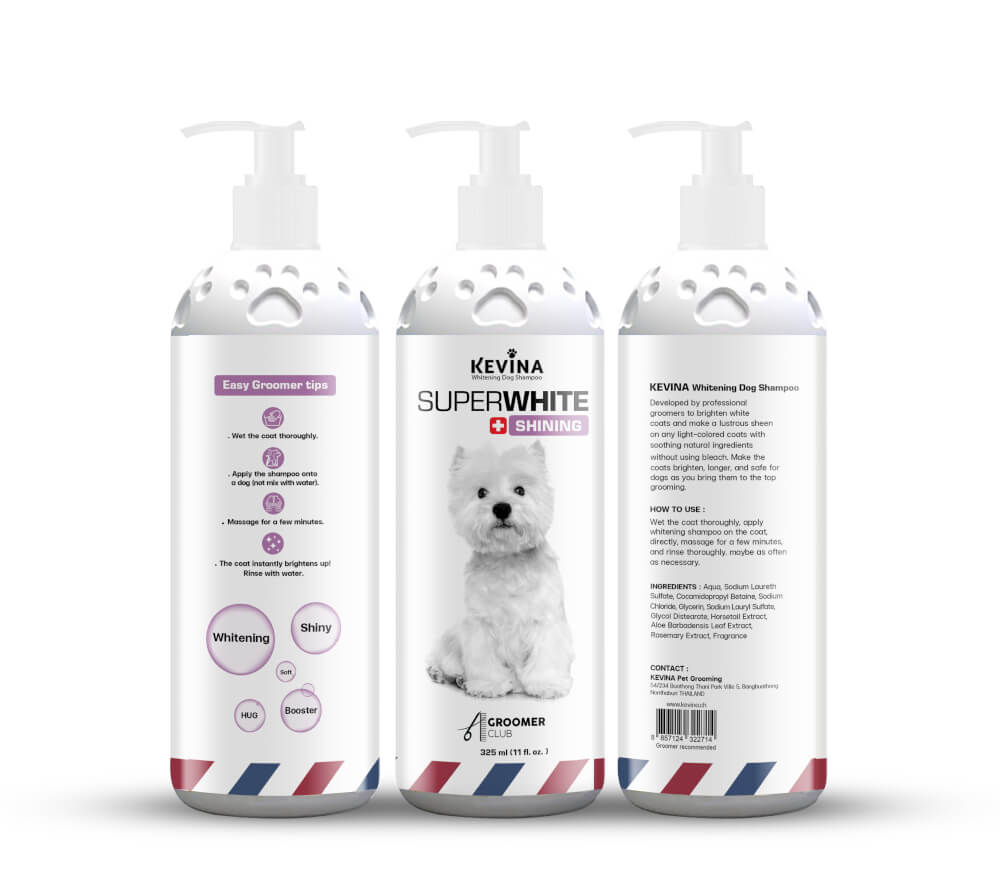 แชมพูสุนัข KEVINA สูตรขนสีขาว ลดคราบเหลือง ขนาด 325 ML._1